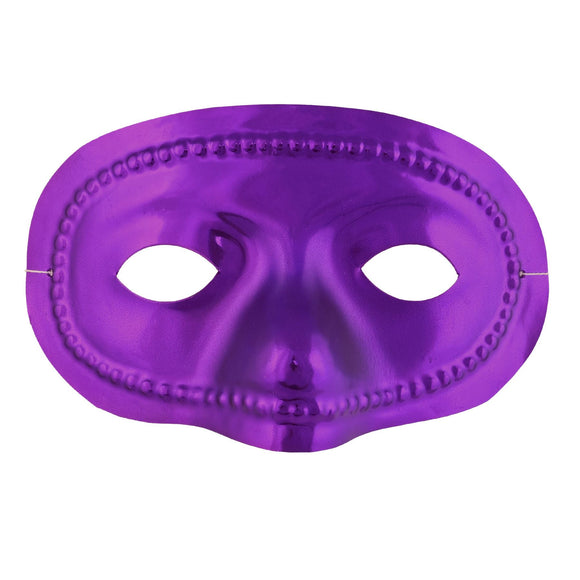 Beistle Purple Metallic Half Mask (Sold Individually) - Party Supply Decoration for General Occasion