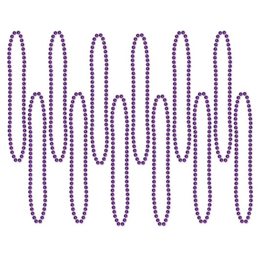 Beistle Purple Party Beads (12/pkg) - Party Supply Decoration for General Occasion