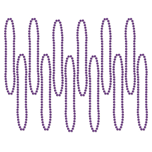 Beistle Purple Party Beads (12/pkg) - Party Supply Decoration for General Occasion