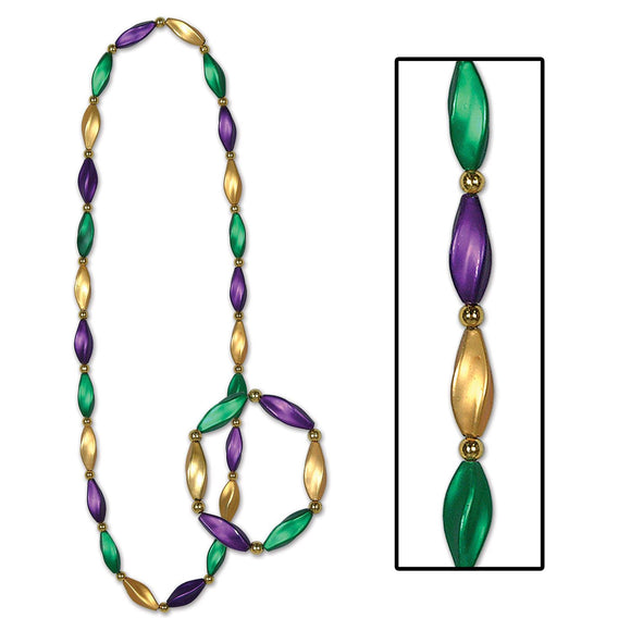 Beistle Satin Swirl Beads/Bracelet Set - Party Supply Decoration for Mardi Gras