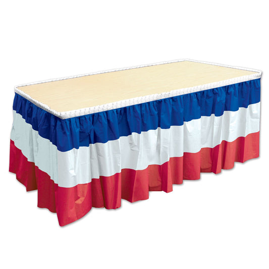 Beistle Patriotic Table Skirting - Party Supply Decoration for Patriotic