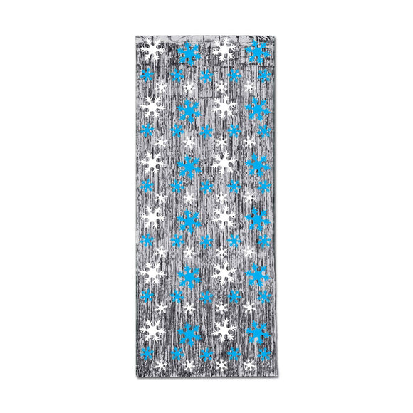 Beistle Snowflake 1-Ply Gleam N Curtain - Party Supply Decoration for Christmas / Winter