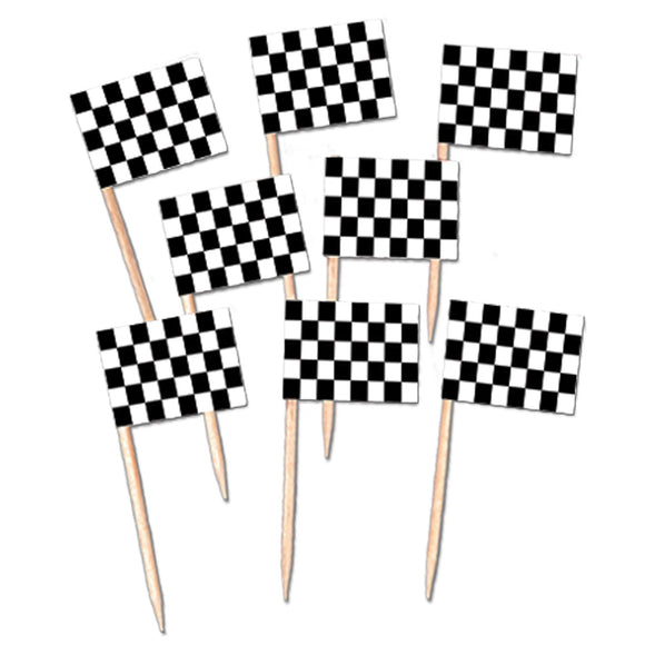 Beistle Racing Flag Picks (50/pkg) - Party Supply Decoration for Racing