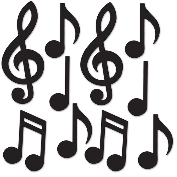 Beistle Mini Musical Notes Silhouettes - Party Supply Decoration for Music