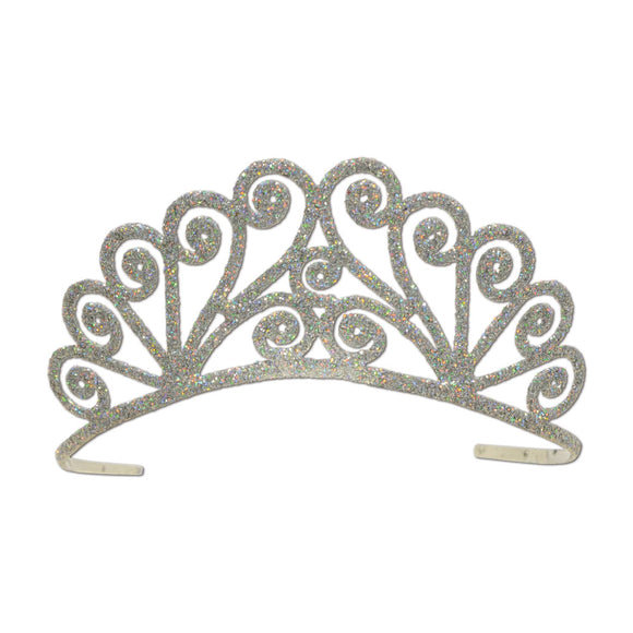Beistle Silver Glittered Tiara - Party Supply Decoration for General Occasion