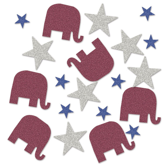 Beistle Republican Deluxe Sparkle Confetti - Party Supply Decoration for Patriotic