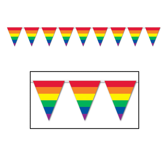 Beistle Rainbow Pennant Banner, 12 ft 11 in  x 12' (1/Pkg) Party Supply Decoration : Rainbow