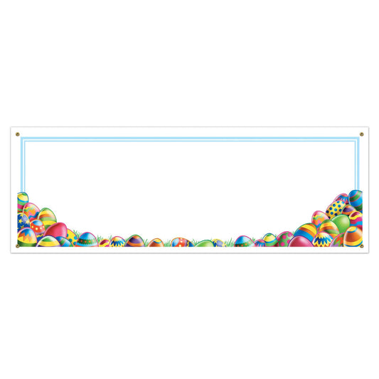 Beistle Easter Egg Hunt Sign Banner 5' x 21 in  (1/Pkg) Party Supply Decoration : Easter