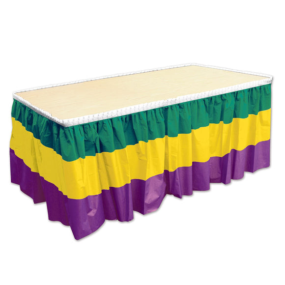 Beistle Mardi Gras Table Skirting - Party Supply Decoration for Mardi Gras
