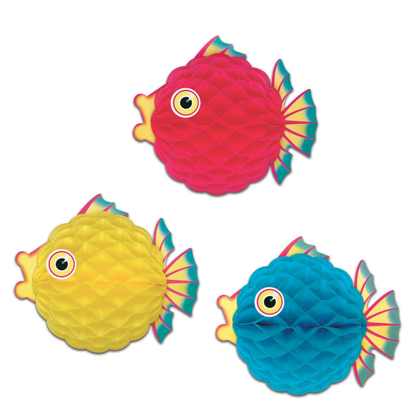 Beistle Tissue Bubble Fish (Assorted Colors - Sold Individually) - Party Supply Decoration for Under The Sea