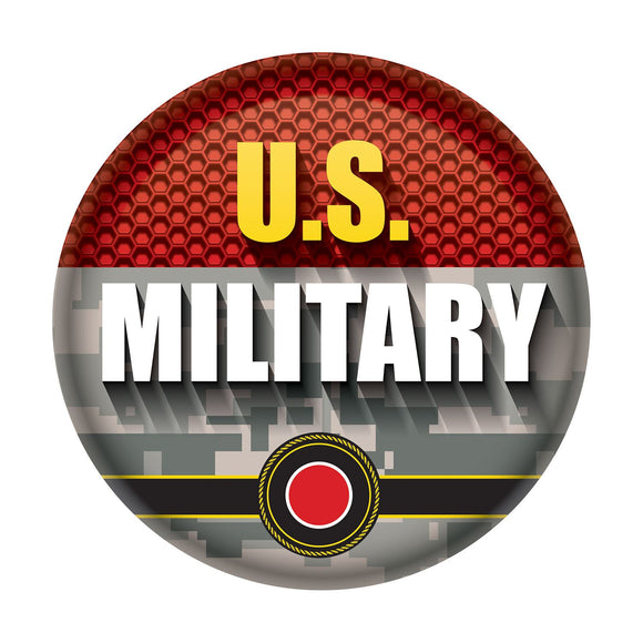 Beistle U.S. Military Button - Party Supply Decoration for Patriotic