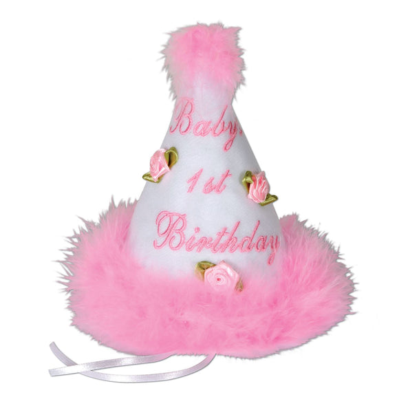 Beistle Pink Baby's 1st Birthday Cone Hat 60.5 in   Party Supply Decoration : 1st Birthday