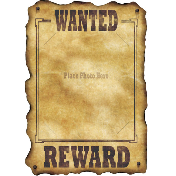 Beistle Western Wanted Sign 17 in  x 12 in   Party Supply Decoration : Western