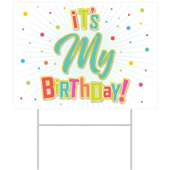 Beistle All Weather It's My Birthday! Yard Sign 110.5 in  x 150.5 in  (1/Pkg) Party Supply Decoration : Birthday