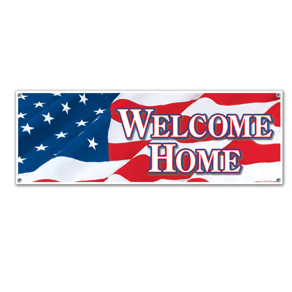 Beistle Welcome Home Sign Banner 5' x 21 in  (1/Pkg) Party Supply Decoration : Patriotic