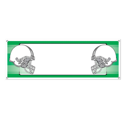 Beistle Opposing Helmets Sign Banner 5' x 21 in  (1/Pkg) Party Supply Decoration : Football