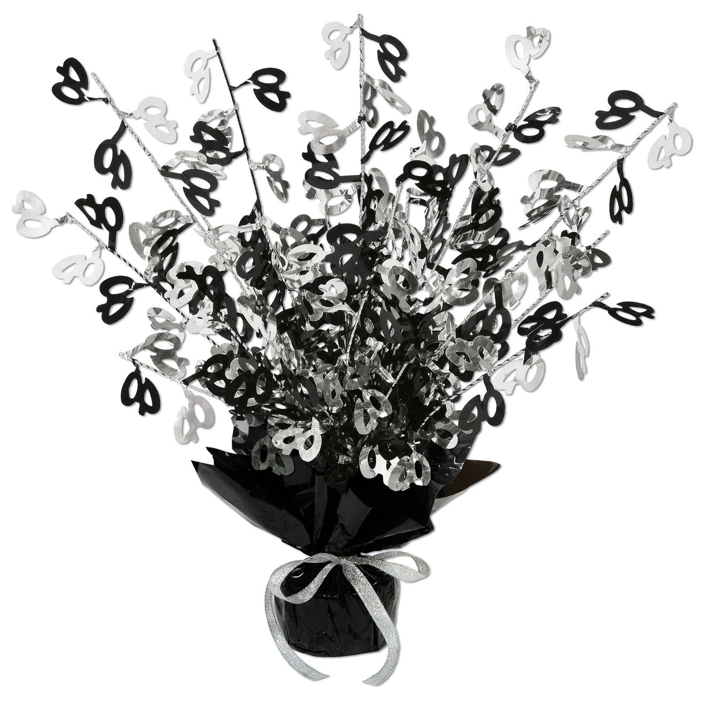 Beistle 40th Gleam N Burst Centerpiece (Black & White) 15 in  (1/Pkg) Party Supply Decoration : Over-The-Hill