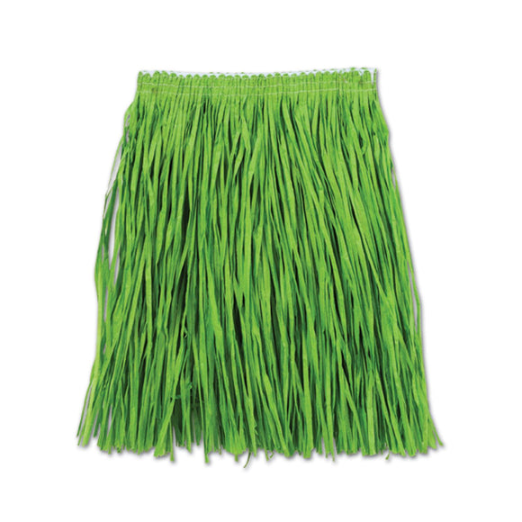 Beistle Green Adult Mini Paper Raffia Hula Skirt (1/Pkg) - Party Supply Decoration for Luau