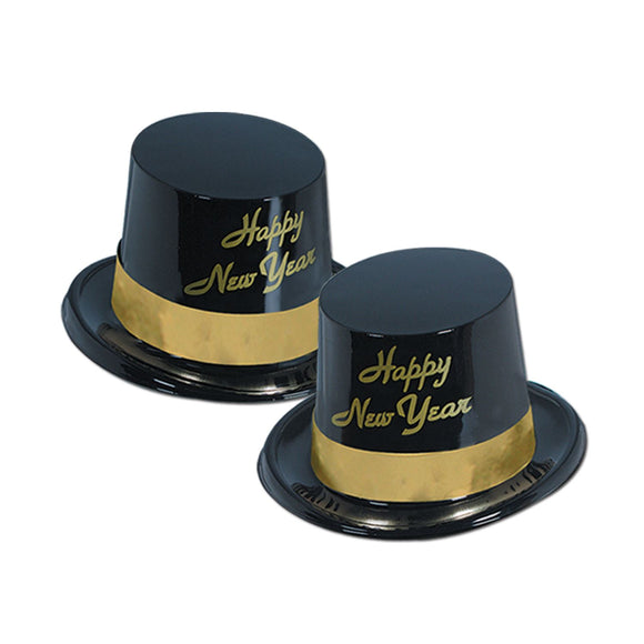 Beistle Gold Legacy New Year Plastic Topper Hat   Party Supply Decoration : New Years