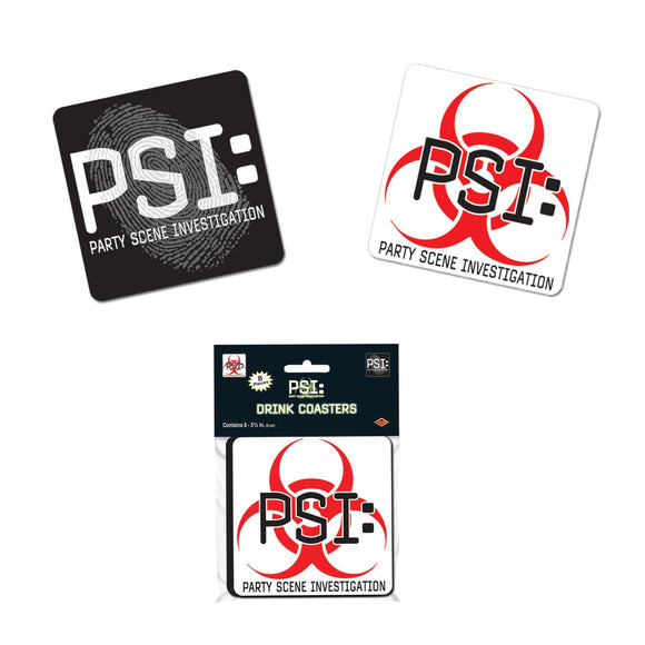 Beistle PSI Coasters - Party Supply Decoration for Crime Scene