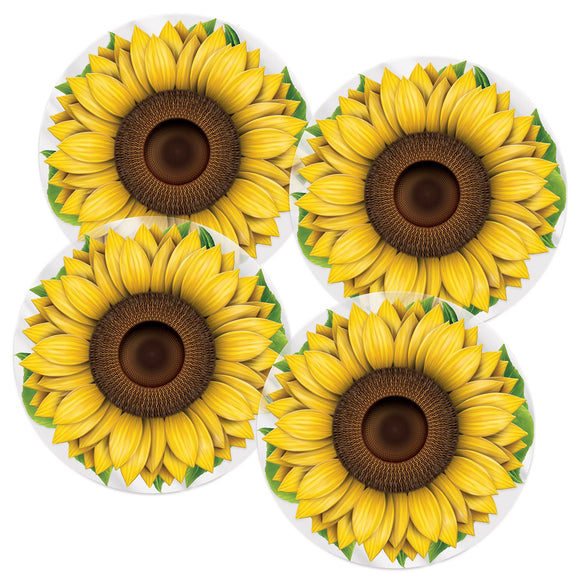 Beistle Plastic Sunflower Placemats - Party Supply Decoration for Spring/Summer