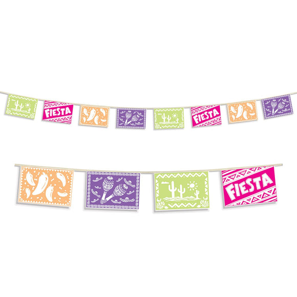 Beistle Fiesta Picado Banner 8 in  x 12' (1/Pkg) Party Supply Decoration : Fiesta/Cinco de Mayo