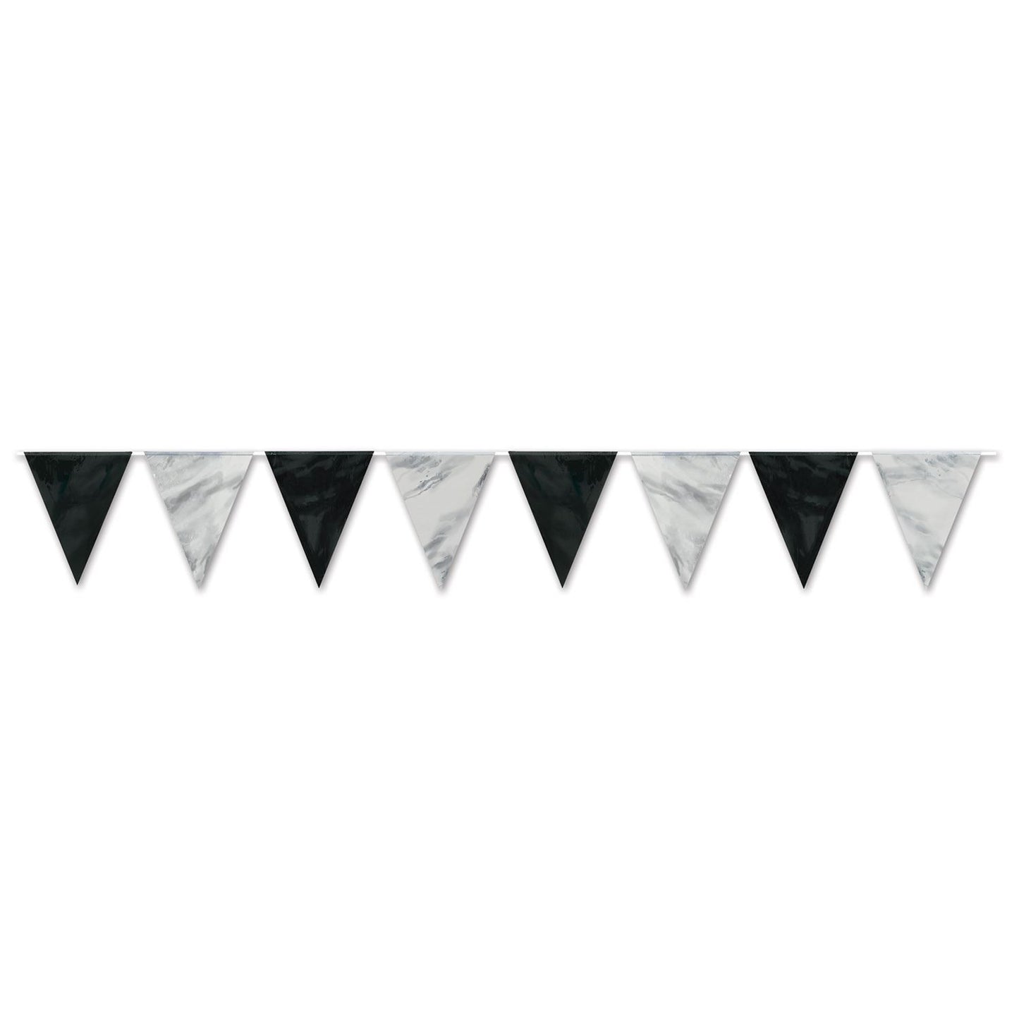 Beistle Black & Silver Pennant Banner 11 in  x 12' (1/Pkg) Party Supply Decoration : Awards Night