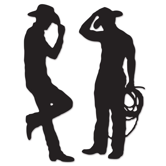 Beistle Cowboy Silhouette Cutouts (2 Per Package)  (2/Pkg) Party Supply Decoration : Western