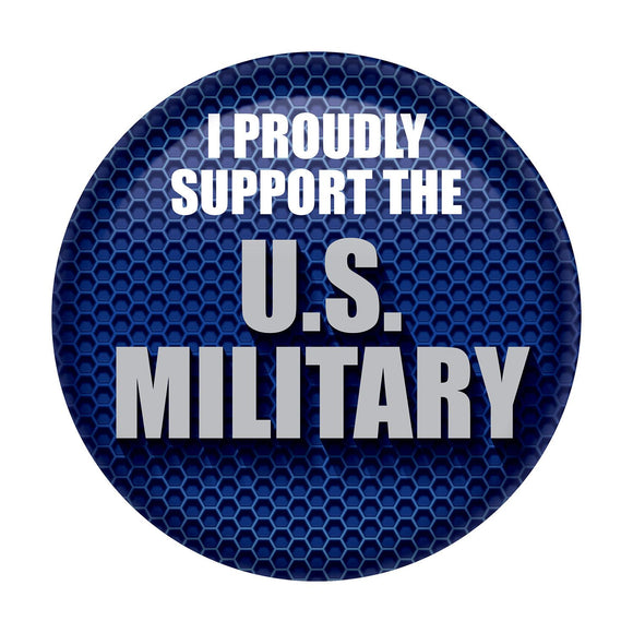 Beistle I Proudly Support U S Military Button - Party Supply Decoration for Patriotic