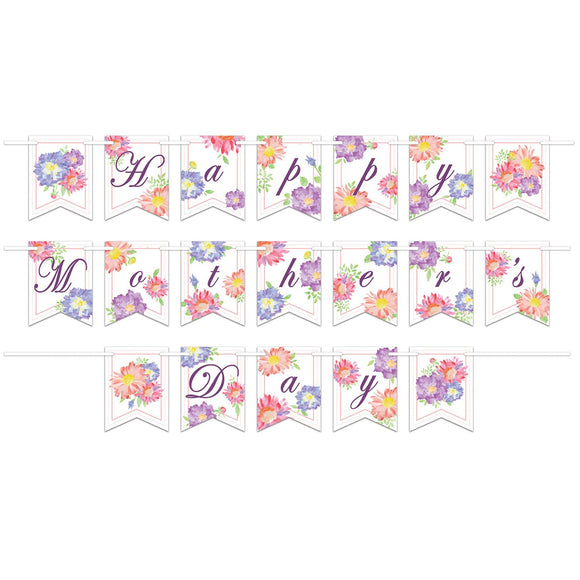 Beistle Happy Mother's Day Streamer 6 in  x 12' (1/Pkg) Party Supply Decoration : Mothers/Fathers Day