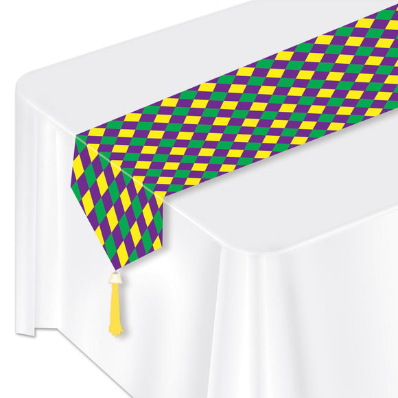 Beistle Printed Mardi Gras Table Runner - Party Supply Decoration for Mardi Gras