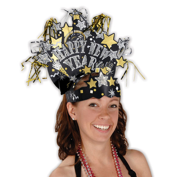 Beistle Gold and Silver Glittered New Year Headdress (1/Pkg) - Party Supply Decoration for New Years