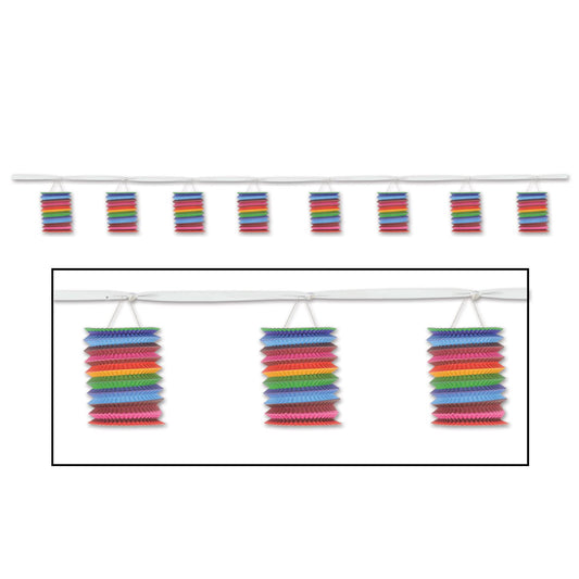 Beistle Fiesta Lantern Garland - Party Supply Decoration for Fiesta / Cinco de Mayo