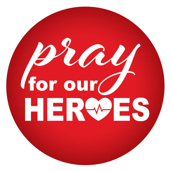 Beistle Pray For Our Heroes Button - Party Supply Decoration for Patriotic