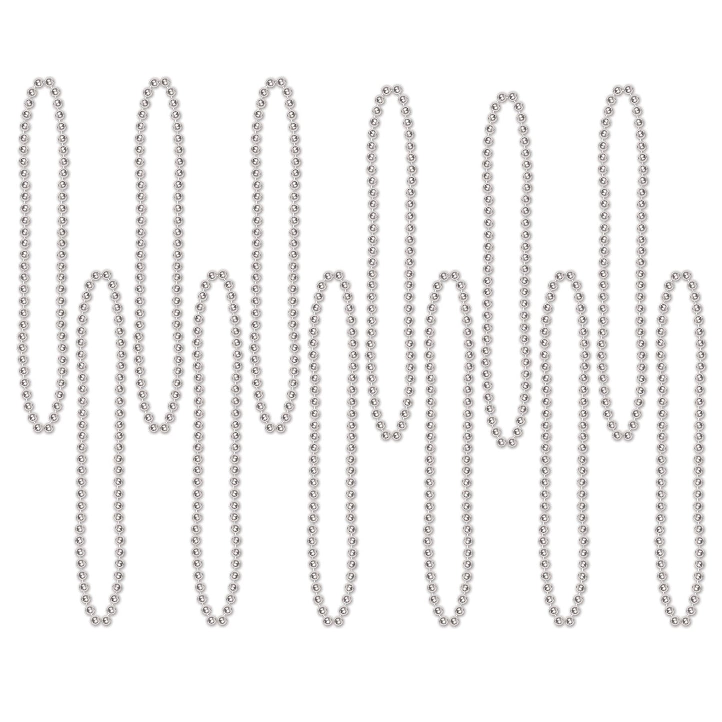 Beistle Silver Party Beads (12/pkg) - Party Supply Decoration for General Occasion