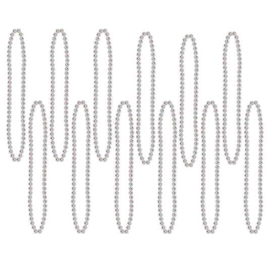 Beistle Silver Party Beads (12/pkg) - Party Supply Decoration for General Occasion