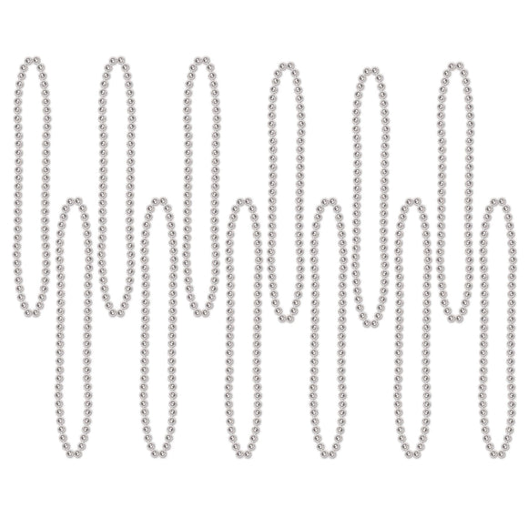 Beistle Silver Party Beads (12/pkg) - Party Supply Decoration for General Occasion