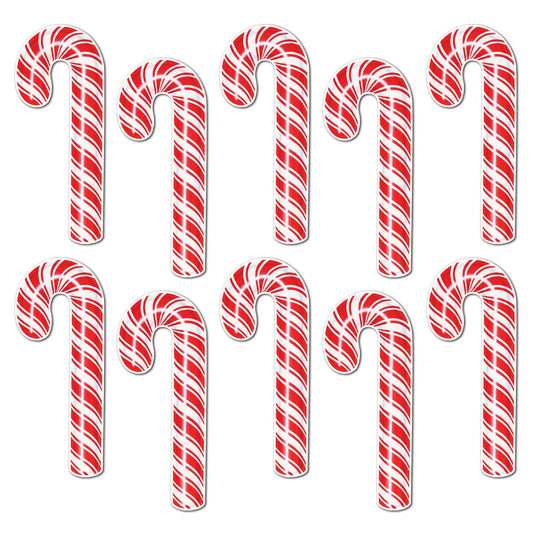 Beistle Candy Cane Cutouts   (10/Pkg) Party Supply Decoration : Christmas/Winter