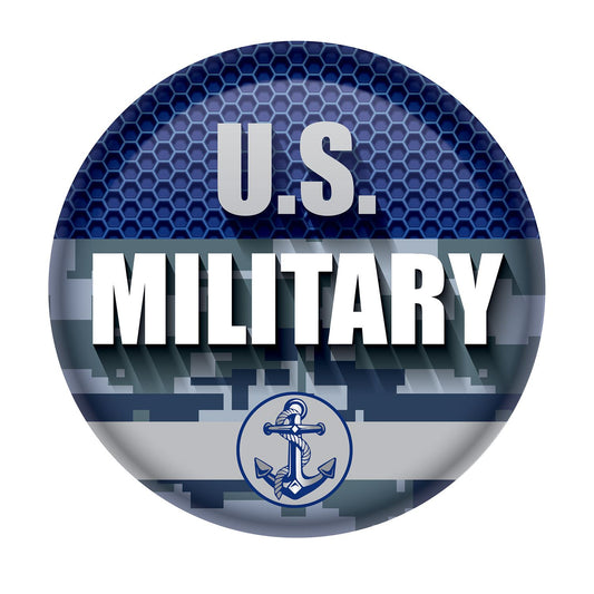 Beistle U.S. Military Button - Party Supply Decoration for Patriotic