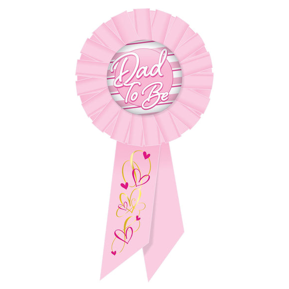 Beistle Dad To Be Rosette - Pink - Party Supply Decoration for Baby Shower