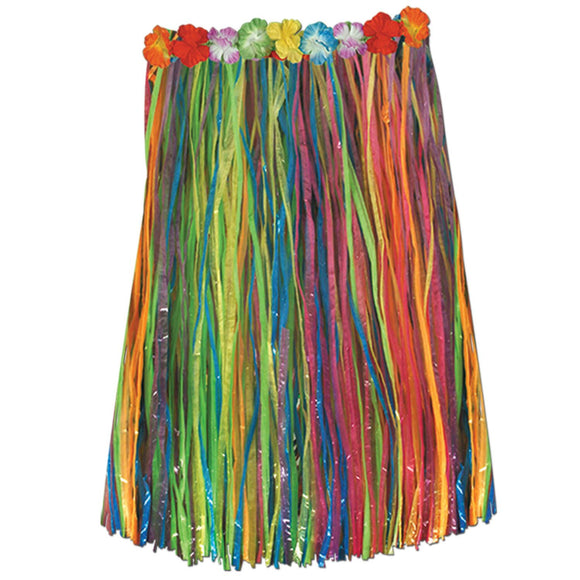 Beistle Adult Artificial Grass Hula Skirt (Multicolor) - Party Supply Decoration for Luau
