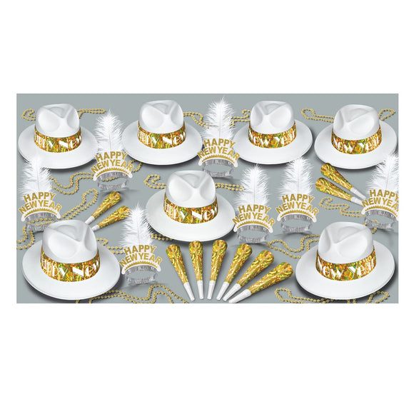 Beistle Gold LA Swing New Year Assortment (for 50 people) - Party Supply Decoration for New Years
