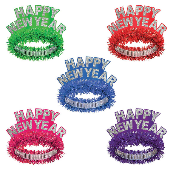 Beistle Happy New Year Regal Tiara (sold 50 per box) - Party Supply Decoration for New Years