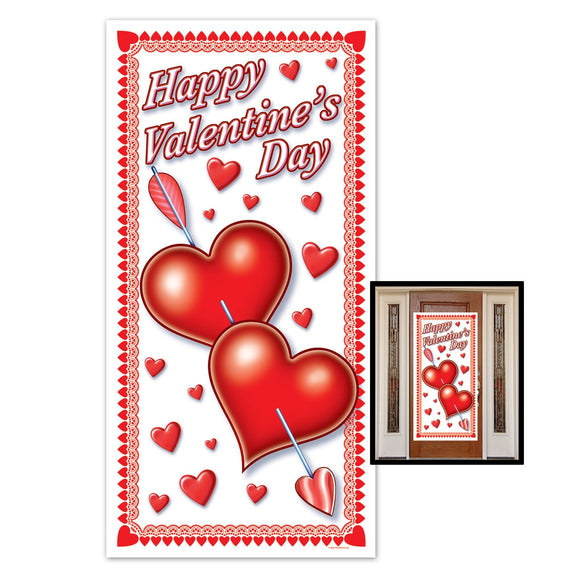 Beistle Happy Valentine's Day Door Cover - Party Supply Decoration for Valentines