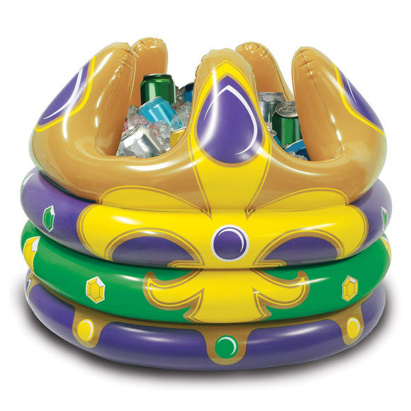 Beistle Inflatable Crown Cooler - Party Supply Decoration for Mardi Gras