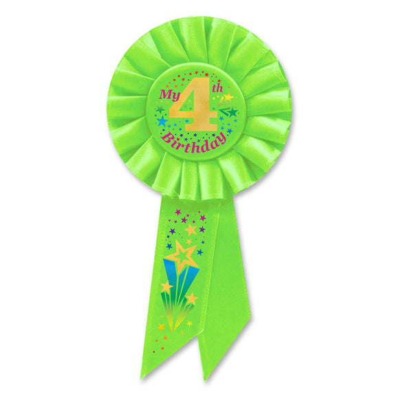 Beistle My 4th Birthday Rosette - Party Supply Decoration for Birthday