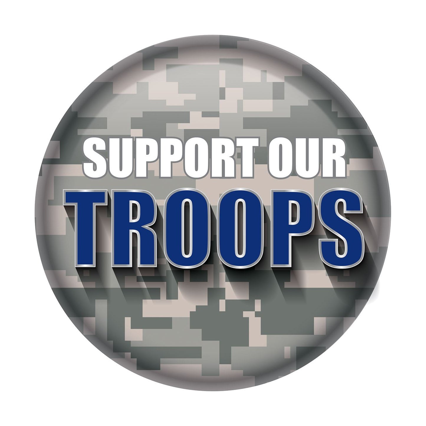 Beistle Support Our Troops Button - Party Supply Decoration for Patriotic