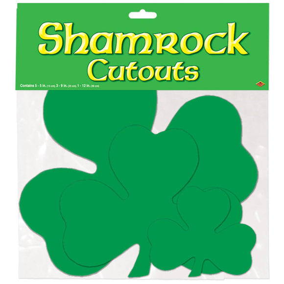 Beistle Printed Shamrocks (9/pkg) - Party Supply Decoration for St. Patricks