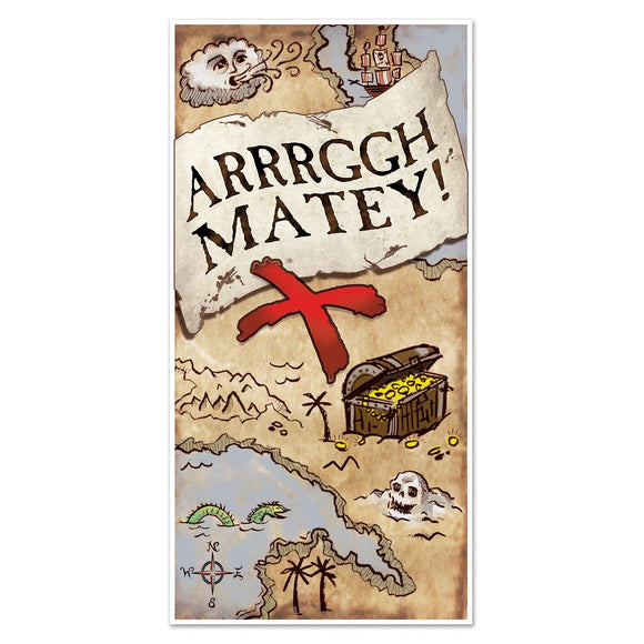 Beistle Treasure Map Door Cover - Party Supply Decoration for Pirate