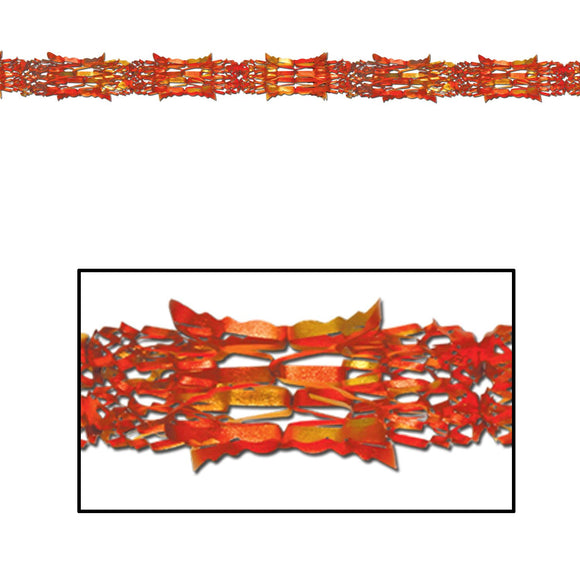 Beistle Gold, Orange and Red Metallic Garland - Party Supply Decoration for General Occasion